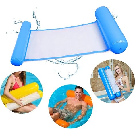 Lit flottant gonflable, hamac aquatique 4 en 1, chaise longue de piscine, matelas pneumatique, hamac gonflable pour adultes et enfants (1/5)