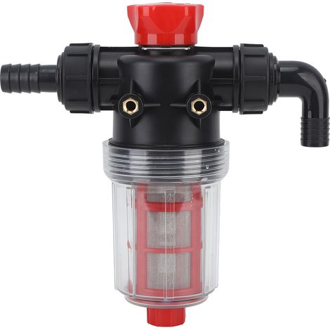 Filtre à eau pour pompe d'irrigation, filtration double couche à mailles fines, débit élevé, crépine en ligne pour jardin et pelouse, connecteur 38 mm (tube externe 1,5 pouce) (1/5)