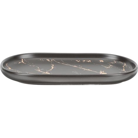 Plateau de Rangement pour Cosmétiques et Plateau de Salle de Bain en Céramique Marbre, Stable et Élégant pour Organiser Bijoux et Clés sur Commode ou Salle de Bain'-'-