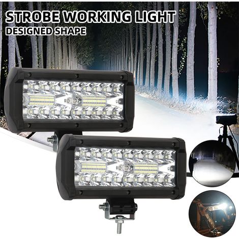 Deux bandes lumineuses LED pour voitures, phares de travail 4x4, adaptées aux véhicules tout-terrain. (1/4)