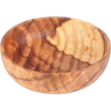 cuenco de madera, superficie lisa, color natural, para ensaladas, sopas, frutas, uso doméstico y en restaurantes. (1/5)