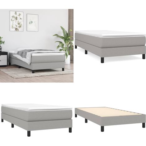 Cadre de lit sans matelas gris clair 90x200 cm tissu - Cadre De Lit - Lit Simple - Lit Gris - Lit Tissu - Literie - Home & Living (1/5)