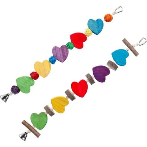 Lot de 2 jouets à mâcher pour oiseaux, à suspendre en cage, à picorer et à poser. (1/4)