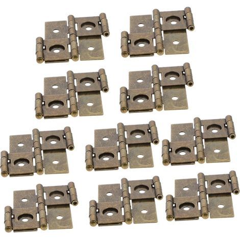 Lot de 10 charnières doubles pour portes et fenêtres, ressorts de charnières pour boîtes en bois, charnières pour portes d'armoires, charnières pour lits superposés, charnières pour meubles (1/5)