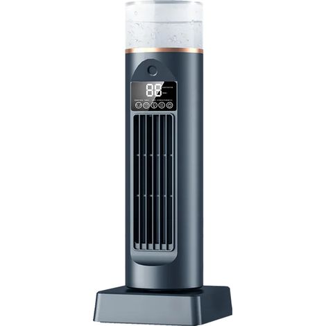 Ventilateur portable (noir), silencieux, idéal pour la maison et la chambre, avec télécommande. (1/5)