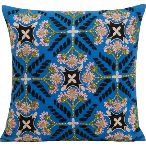 Housse de coussin en Coton rebrodé d'une broderie florale NAJOUA