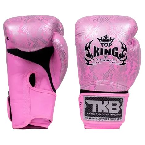 Gants de boxe thaï Top King Super Star Snake Muay Thai roses 12 oz (1/3)