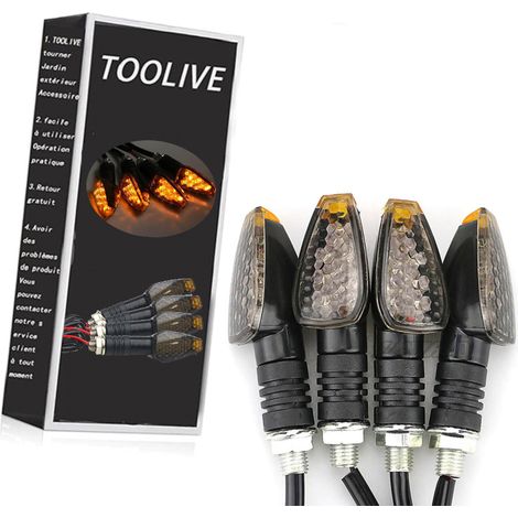 4 pièces/ensemble universel moto Led clignotants longs courts clignotants clignotants clignotants ambre couleur accessoires (1/5)