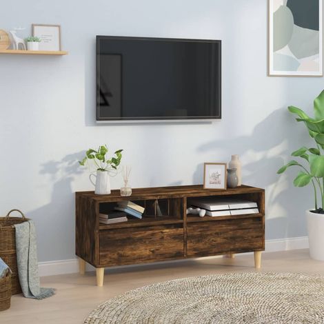 vidaXL Mobile TV Rovere Fumo 100x34,5x44,5 cm in Legno Multistrato (1/5)