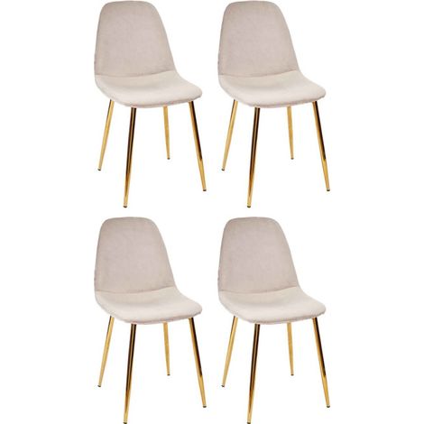 Lot de 4 Chaises Design "Royal" 86cm Taupe (1/5)