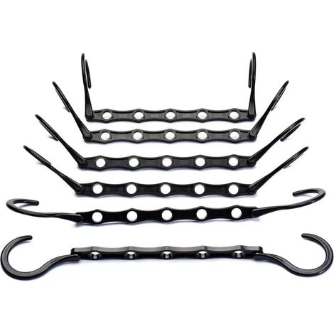 Set di 10 appendiabiti magici, organizer neri, 38 cm, appendiabiti per armadio, per riporre i vestiti e risparmiare spazio negli armadi -Crezuo