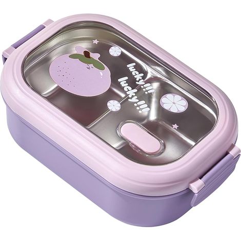 Robuste, isolierte Lunchbox aus Edelstahl, sicher und tragbar für das Büro (Lila)