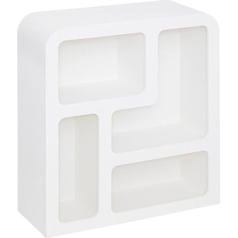 Étagère 4 Niches Design "Soleya" 85cm Blanc (1/5)