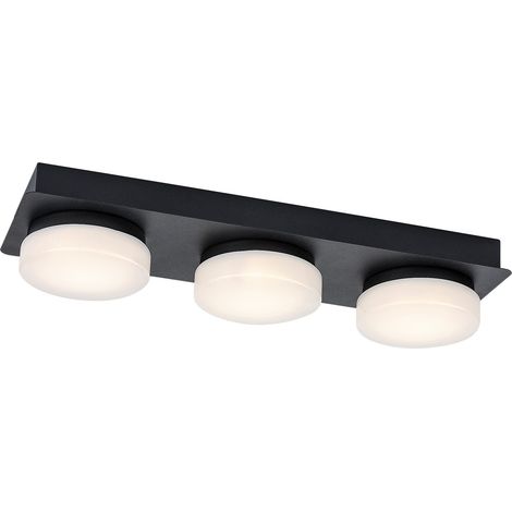 Plafonnier LED 18W IP44 noir mat 43cm Rabalux Attichus (1/5)