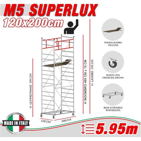 Trabattello M5 SUPERLUX Altezza lavoro 5,95 metri