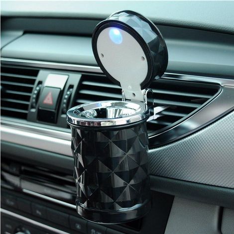 Cendrier LED portable avec couvercle à motif diamant et support voiture (1/5)