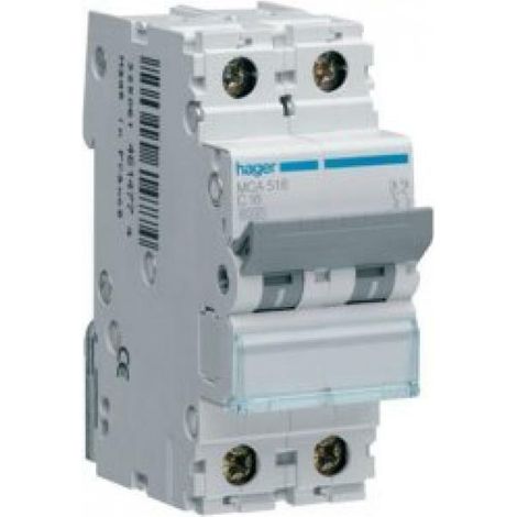 Hager interruttore di comando automatico modulare 1 polo+ neutro 6a 6 ka c 2 moduli mca506