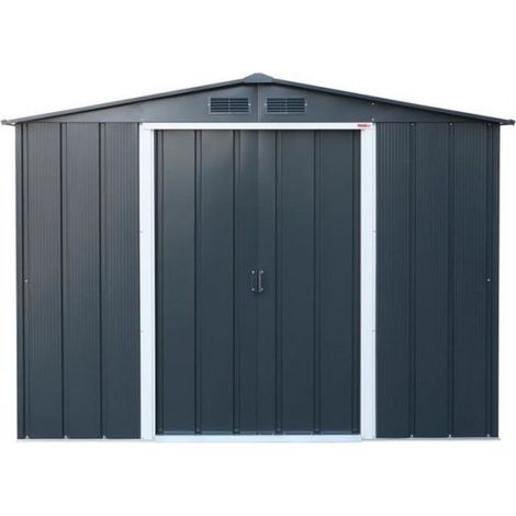 Abri de jardin en métal 4,77 m2 - DURAMAX - Kit d'ancrage inclus - Gris anthracite (1/5)
