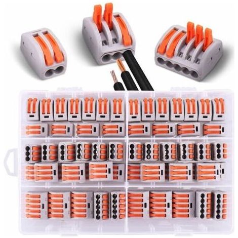 60 pièces Connecteurs électriques avec levier de commande,30pcs 2 entrées, 20pcs 3 entrées,10pcs 5 entrées (1/4)