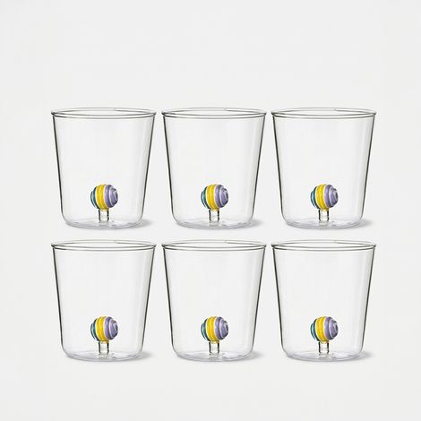Set 6 bicchieri in vetro di design Made in Italy Stripes (1/2)