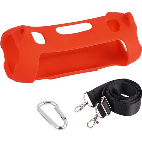 Funda De Silicona Para Altavoz Bluetooth - Diseñada Específicamente Para JBL Charge 6 - Con Asa Y Correa Ajustable - Negro (1/5)