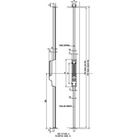Vachette 741 basculante negro cremonas pompier seguridad