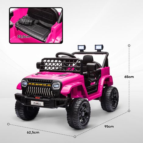 Voiture télécommandée tout-terrain pour enfants, 2 moteurs 12V, avec klaxon, phares LED et musique, couleur noire. (1/5)