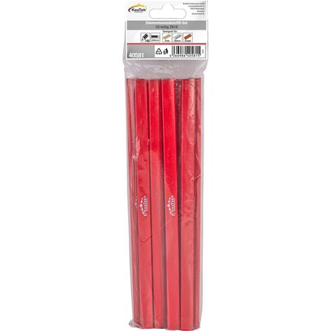KesTek Zimmermannsbleistift Maurerbleistift Markierstift Set 10tlg HB Rot (1/4)