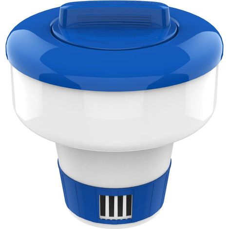 Flotteur distributeur chlore – libération réglable – grande capacité – intérieur/extérieur – bleu/blanc (1/5)
