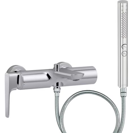 Pack mitigeur bain douche JACOB DELAFON Aléo+ + douchette Shift+ ronde + flexible à écrou 175 cm