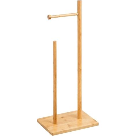 Porte-rouleau WC - JUANIO - Modèle standard - Bambou - Beige - 28x21x67 cm (1/3)