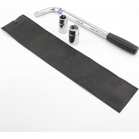 Llave para neumáticos de coche, llave de vaso de 6 puntas, juego de herramientas telescópicas en forma de L para cambiar neumáticos, portátil y para emergencias (empaquetado con bolsa de almacenamient (1/5)