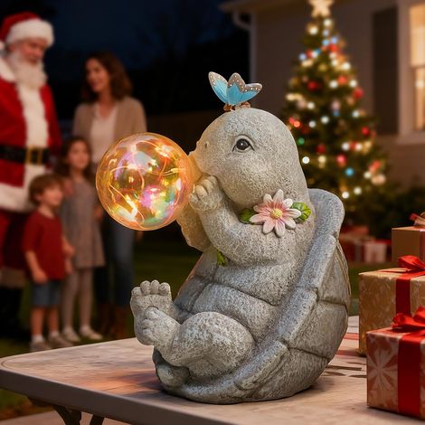 Outdoor Garden Decorations: Turtle Statues with Luminous Solar Resin,  Waterproof Figurines for Outdoor Patio (1/5)