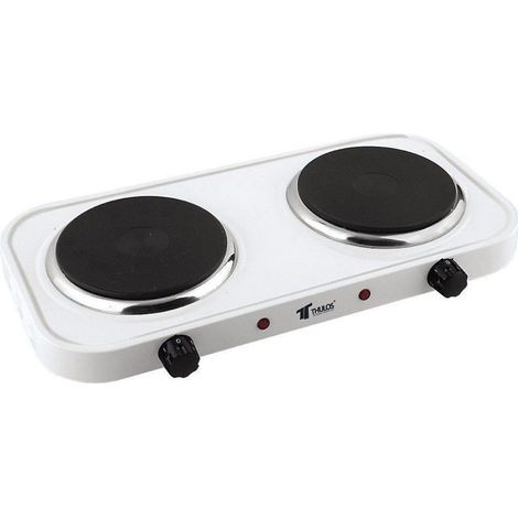 Suinga – Plaque de cuisson électrique double 2000W – 2 foyers – 50x29 cm – Acier inoxydable – Contrôle de température intégré