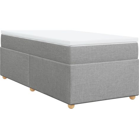 Maison Exclusive - Cama box spring con colchón tela gris claro 90 (1/5)