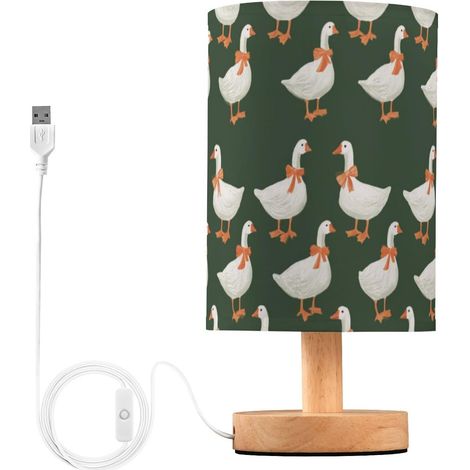 Kcldeci Lampe de chevet avec nœuds d'oie blanche pour chambre à (1/5)