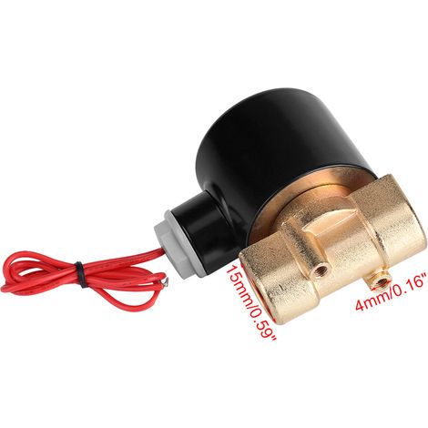 Électrovanne Normalement Fermée 220V DN10 3/8" Zinc Alliage+NBR pour Air/Gaz/Éau/Huile (1/5)