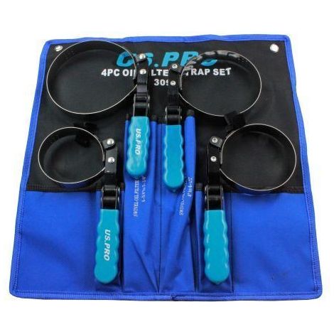 US PRO Tools 4pc Swivel Oil Filter Strap Band Wrench Removal Set 3099 3/4" 1/2" (1/5)