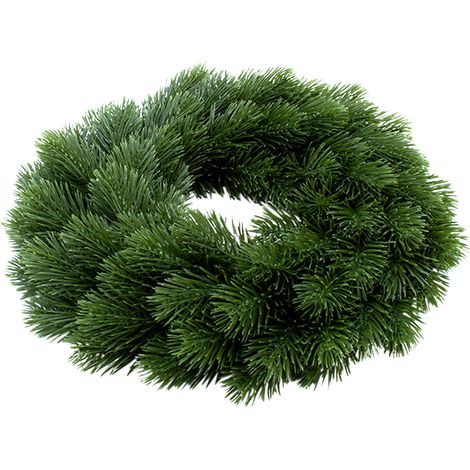 Künstlicher Edel Tannenkranz grün - 28 cm - Weihnachts Türkranz mit naturgetreuen Tannenzweigen - Deko Kunst Tannenzweig Adventskranz Spritzguss Kranz für Weihnachtsdeko