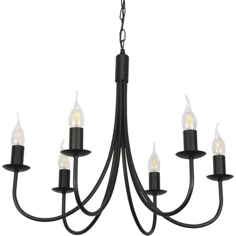Traditionelle schwarze Kronleuchter-Hängelampe, Lumen 14-886