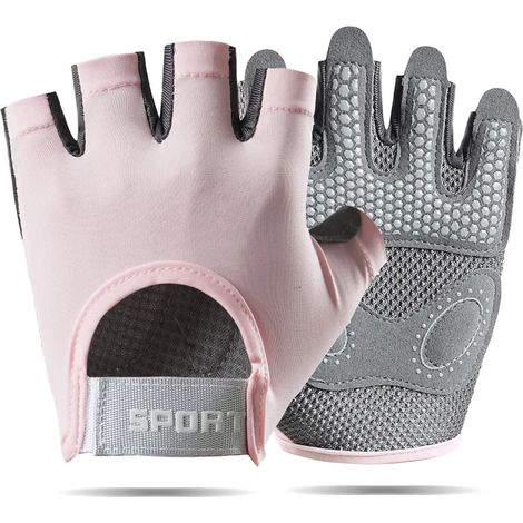 (Rose, Taille S) Gants de sport respirants, unisexes, adaptés au cyclisme et à l'entraînement de musculation en salle de sport.