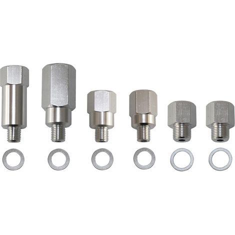Kit adaptador LS de 6 piezas para sensores de aceite/refrigerante de motor de 1/8, 3/8 y 1/2 NPT, compatible con Chevy Small/Big Block (LS1-LS3-LQ4-LQ9-LS6-L92-L99)