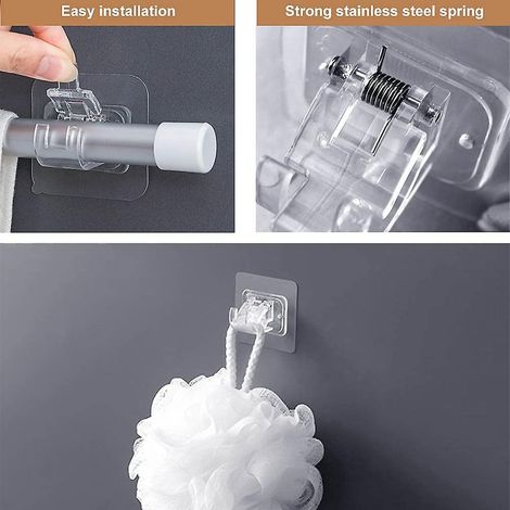 Lot de 6 supports de fixation pour tringle à rideaux transparents (1/3)
