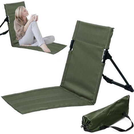 Coussin de Sol,Chaise de Plage 38x39.5CM,Chaise de Sol,Chaise de Méditation,Chaise de Camping Pliable,Tapis de Plage avec Dossier,pour L'extérieur,Pique-Niques,Concerts,Peche (1/5)