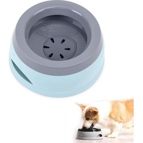 Gamelle Eau Chien, No-Spill Gamelle d'eau Flottante pour Animal Voyage, Anti-DéBordement Anti-éTouffement Gamelle pour Chien Chat Chiot Cocker, 15.3x18.9x8cm,bleu (1/5)