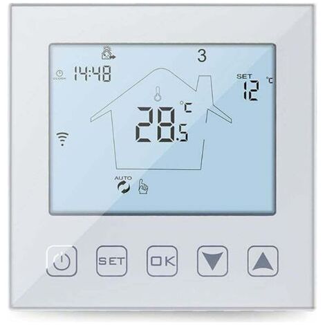 Termostato WiFi para calefacción por suelo radiante, de base acuosa, 3A, compatible con Alexa y Google Assistant, termostato inteligente para calefacción por suelo radiante programable de base acuosa,