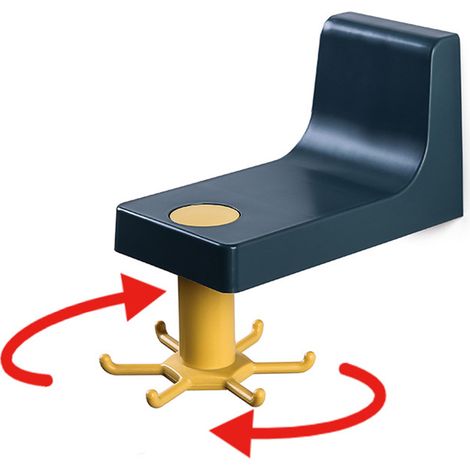 Drehbarer Wandhaken, 360° drehbar, multifunktional, zur Aufbewahrung von Küchenutensilien, drehbarer Haken für Pfannenwender und Löffel, blau-gelb (1/5)