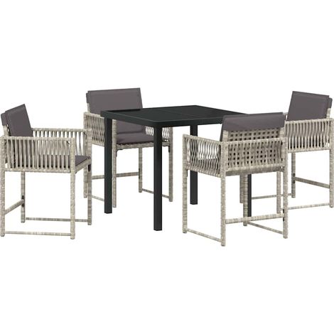 Ensemble de salle à manger pour jardin 5 pcs,Salon de jardin Gris clair CFW10104 (1/5)
