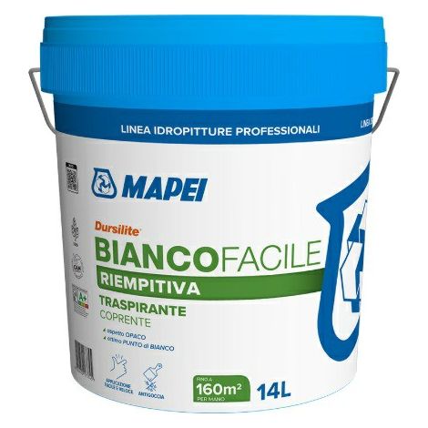 Dursilite bianco facile idropittura traspirante per interni 14 l