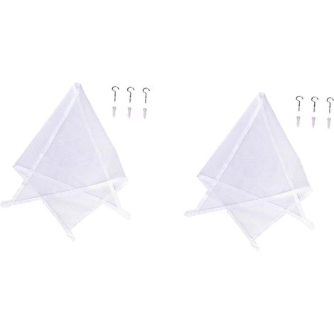 2 Pièces Filet Mural Décor Filets Pendaison Jouer Jouets Nursery Tissé Pour Hamac Blanche (1/5)